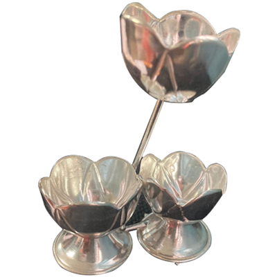 "Silver Pasupu kumkum stand - Click here to View more details about this Product